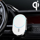 Magnetic car air vent wireless charger bracket with white face and glowing ring