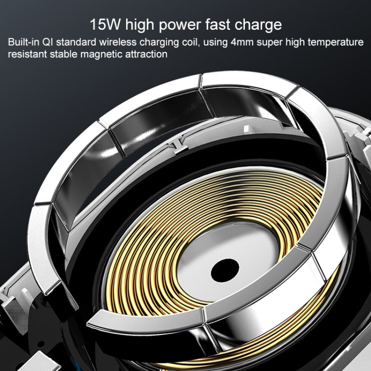 Wireless charging coil inside magnetic car charger bracket with copper loops