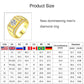 Men’s gold-plated diamond ring product size chart with circumference and diameter table