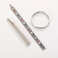 Magnetic bracelet parts set: silver and dark-tone link bands