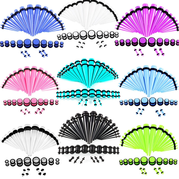 Unisex acrylic ear expansion set with assorted colored plugs and posts