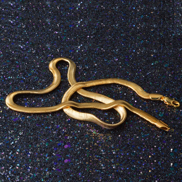 Gold snake-link chain necklace with coiled snake-shaped pendant detail