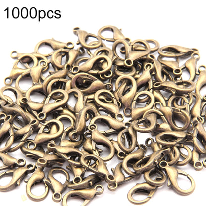 Bronze alloy lobster claw clasps, small 12mm jump-ring style, 1000 pack