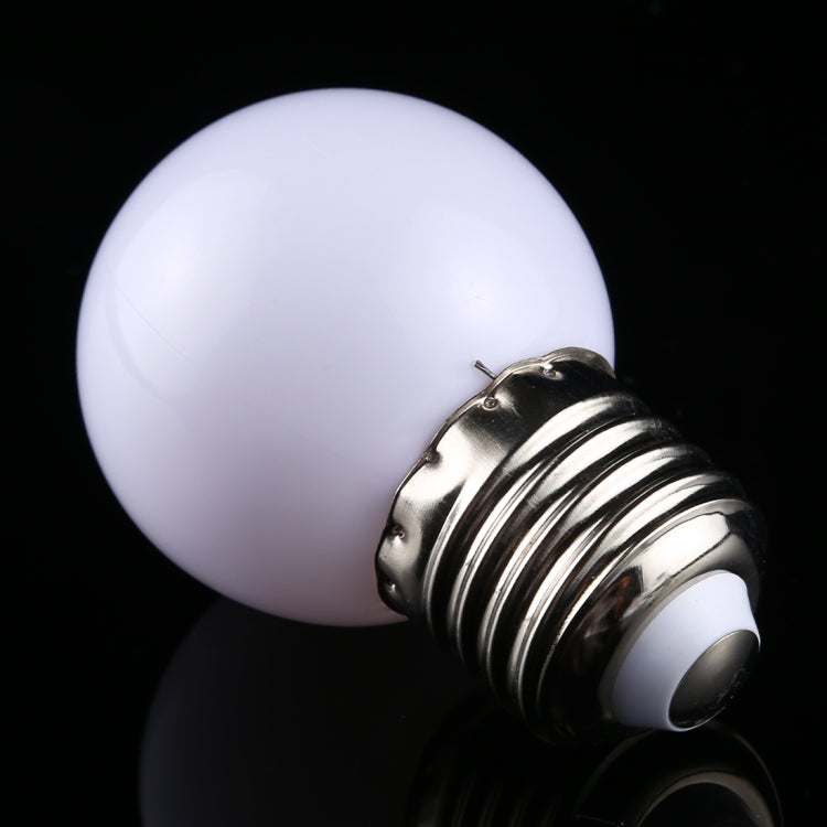 LED E27 globe light bulb with frosted white cover and silver screw base