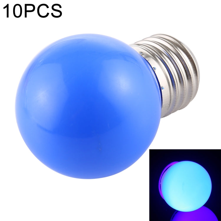 10-pack E27 LED bulb with blue bulb shell and metal screw base