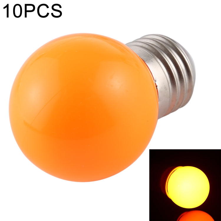 Orange LED light bulb with E27 screw base, 10-pack