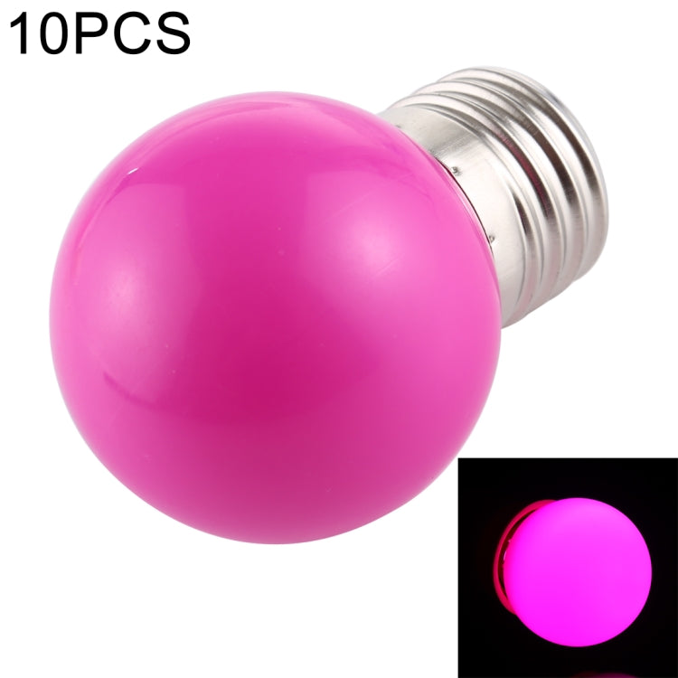Purple LED light bulb with E27 screw base, 10-pack