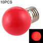 Red LED light bulb with E27 screw base, 10-pack