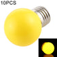 Yellow LED light bulb with E27 screw base, 10-pack