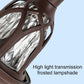 Lantern head of solar stake light with frosted shade and decorative cutouts