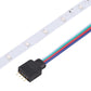 RGB LED rope light end connector with black plug and three color wires