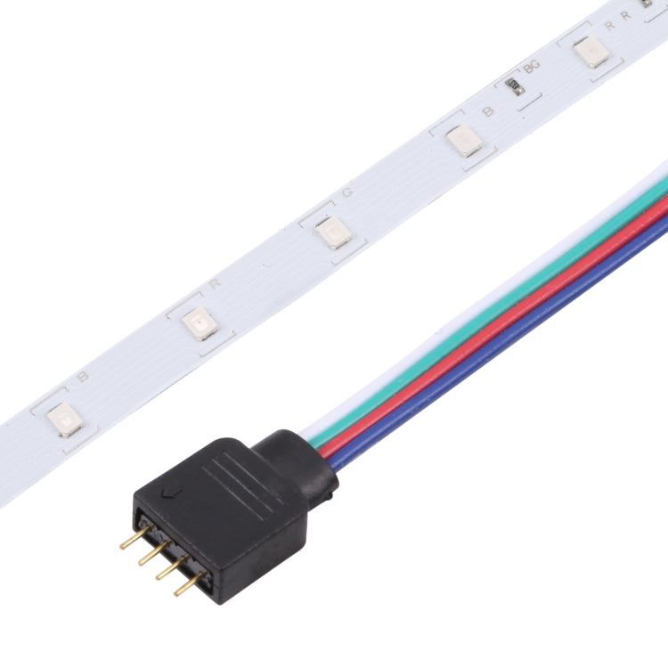 RGB LED rope light end connector with black plug and three color wires