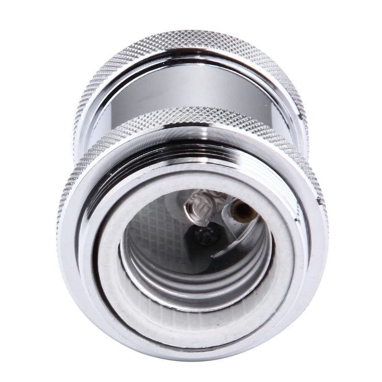 E27 screw bulb holder, silver metal socket with threaded ring and terminal screws