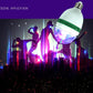 White E27 LED bulb with green ring emitting purple and blue multicolor light