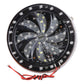 Round RGB LED motorcycle light plate with 58 SMD LEDs, black housing and wiring leads