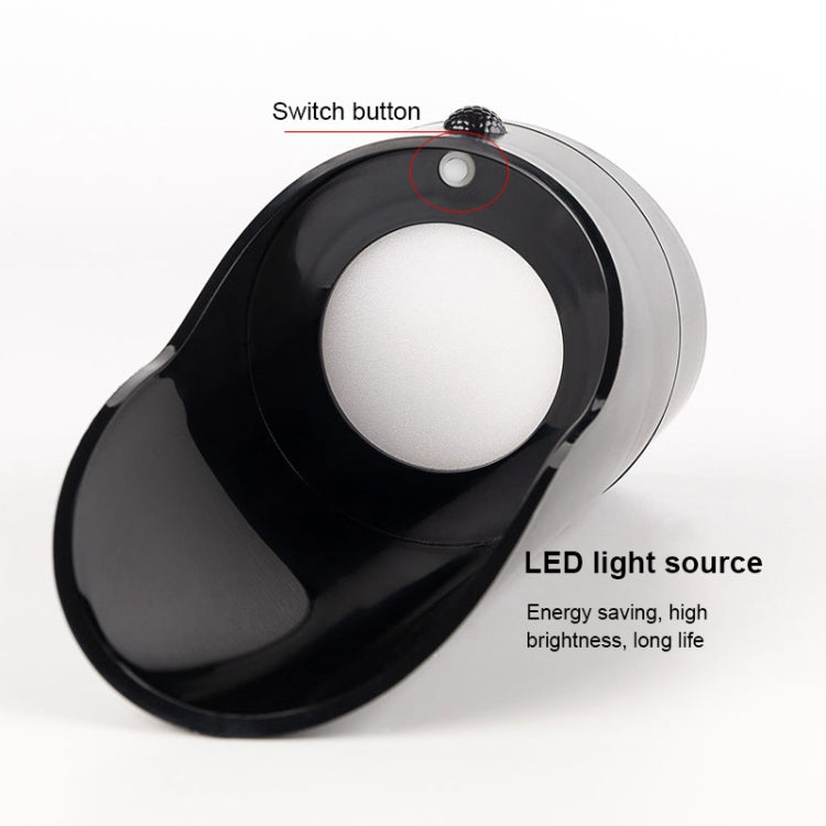 Solar LED wall light with top switch button and side indicator, dark body