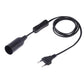 E14 lamp holder extension cord with inline switch, black socket, UK plug