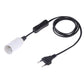 E14 lamp holder extension cord with inline switch, white socket, UK plug