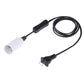 E14 lamp holder extension cord with inline switch, white socket, US plug