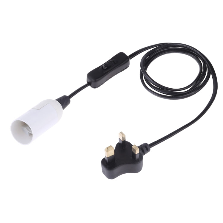 E14 lamp holder extension cord with inline switch, white socket, AU-style plug