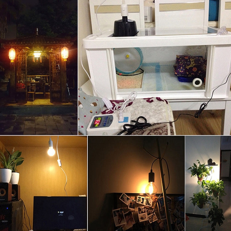 E27 lamp holder extension cables with switches for hanging light setups, mixed colors