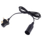 Black E14 lamp holder socket with black cable and 3-prong plug