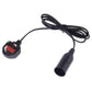 Black E14 lamp holder socket with black cable and red/black 3-prong plug
