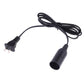 E14 lamp holder extension cable with black holder, black cord, plug with three pins