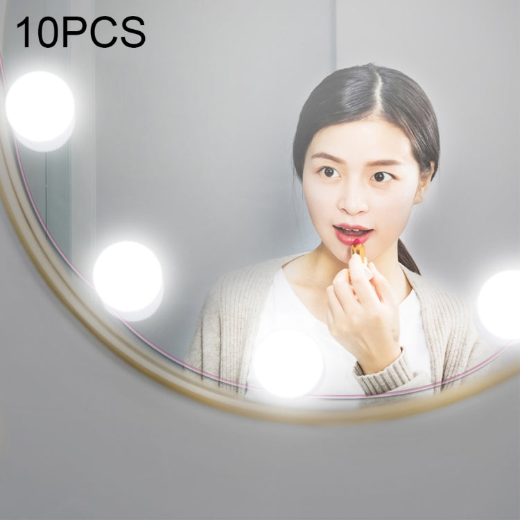 LED makeup mirror bulb, round white globe with 2 base pins, bright light