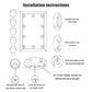 LED makeup mirror light bulb installation diagram, wires hidden and power connected