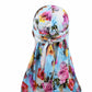 Floral printed pirate hat headscarf with bow-tied back and long flowing tail