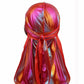 Holographic metallic pirate hat with front bow tie and long trailing drape