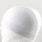 White elastic dome wig cap with stitched seam and low-profile brim