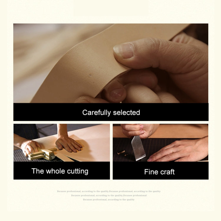 Leather belt strap with smooth finish and trimmed edge, close-up detail
