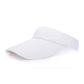 White lightweight visor cap with curved brim, no logos, smooth textured fabric.