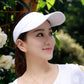 White women’s visor cap with curved brim and breathable mesh panel on top.