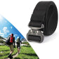 Black nylon belt with adjustable aviation-style aluminum buckle and woven strap keeper