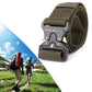 Outdoor tactical nylon belt with army green webbing and black quick-release buckle