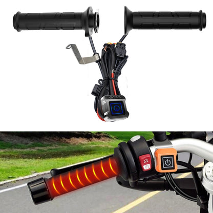 Heated motorcycle grip handlebar covers with controller and wiring harness