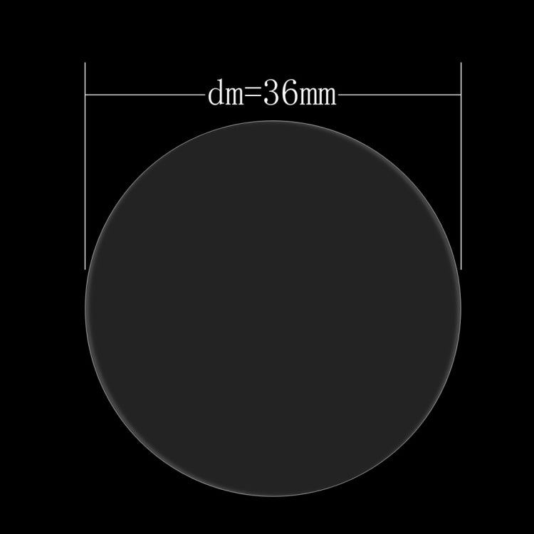 36mm diameter round tempered glass screen protector template, clear full-cover circle