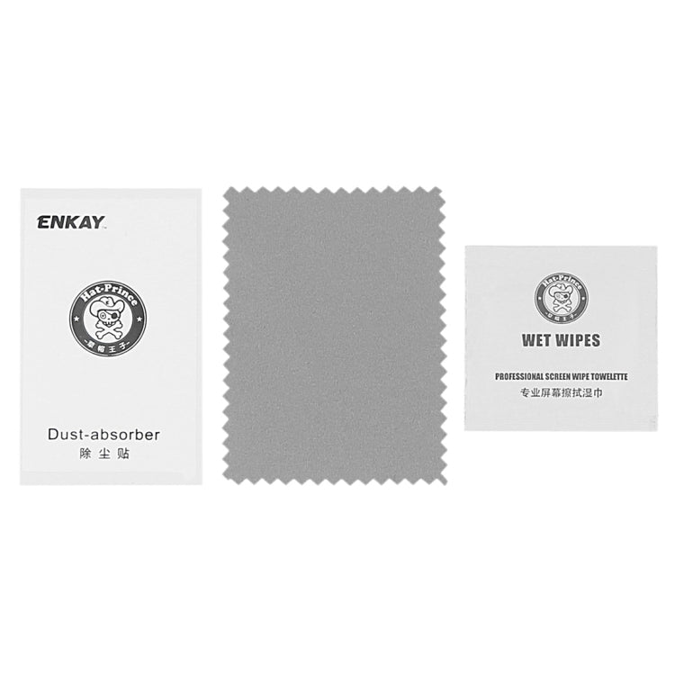 ENKAY screen protector kit: dust-absorber cloth, wet wipes, and cleaning cloth