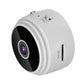 White WiFi security camera with lens, mode button, and mounting slot