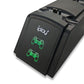 Dual port charging dock stand with iPlay logo and green LED controller icons screen