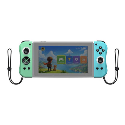 Wireless joy-con style gamepad with turquoise and green left and right controllers