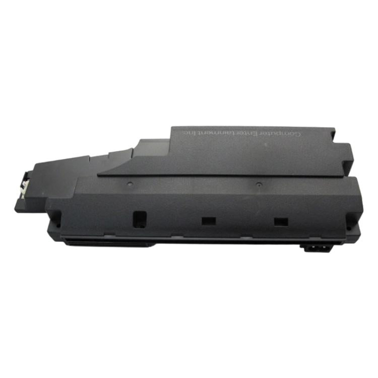 Black game console power supply module with ports and vented housing