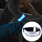 Rechargeable LED safety wrist belt with blue glowing light and reflective strap