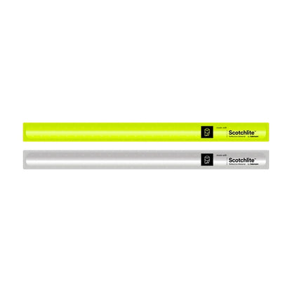 Reflective safety wristbands set of 2: neon yellow and silver reflective strips