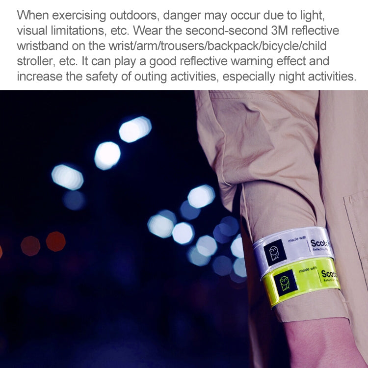 Reflective wristband on forearm over jacket sleeve