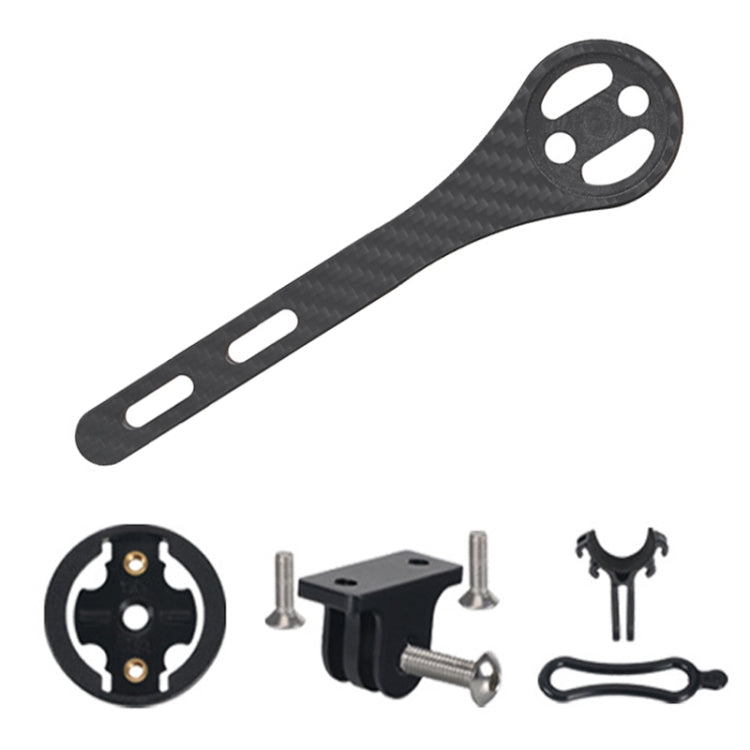 Matte carbon fiber bike computer mount bracket strap with mounting plate and screws