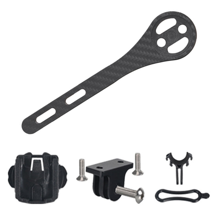 Matte carbon fiber bike computer mount strap with clamp and hardware set
